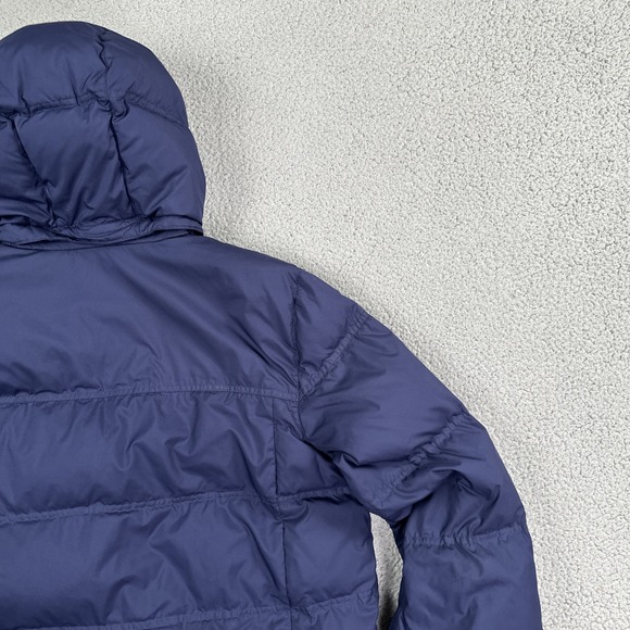 LL Bean Puffer Downtek Jacket Men Medium Reg Blue Removable Hood Pertex 295958 - Picture 14 of 16
